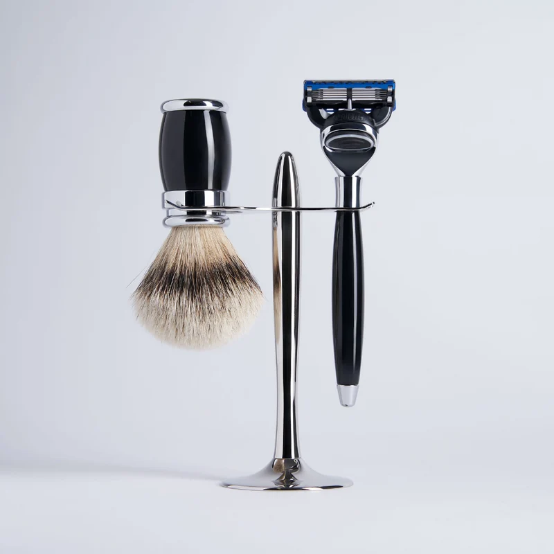 Coffret 3 Pièces Laqué Noir Finition Chrome - Blanc Haute Montagne & Fusion