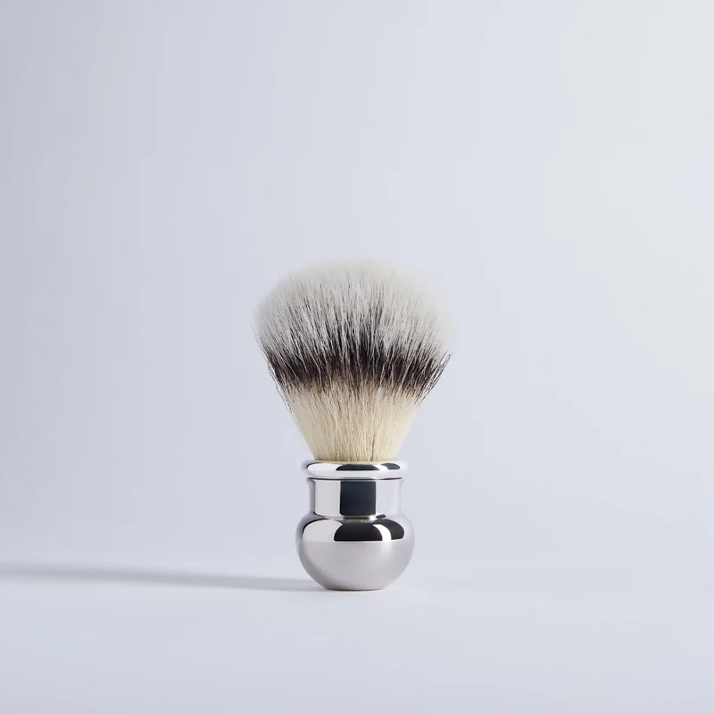 Blaireau Boule fibre "Blanc Haute Montagne" Finition palladium