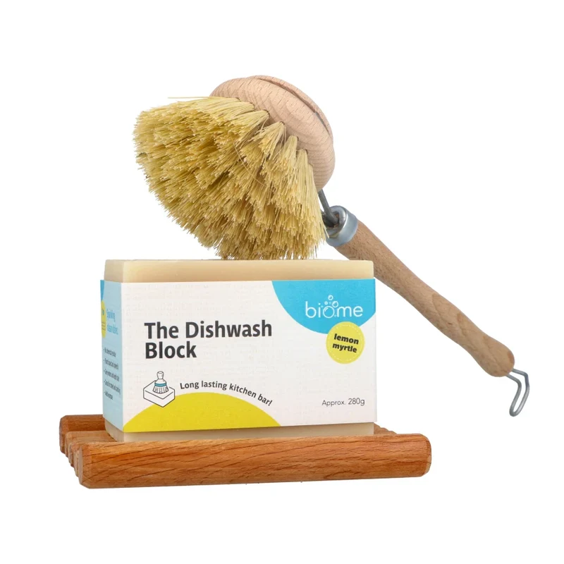 The Dishwash Block Bar, Brush and Holder Bundle