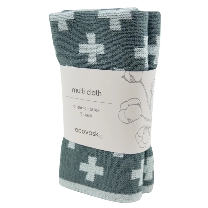Ecovask Wash Cloth / Multi Cloth 2 Pack Organic Cotton