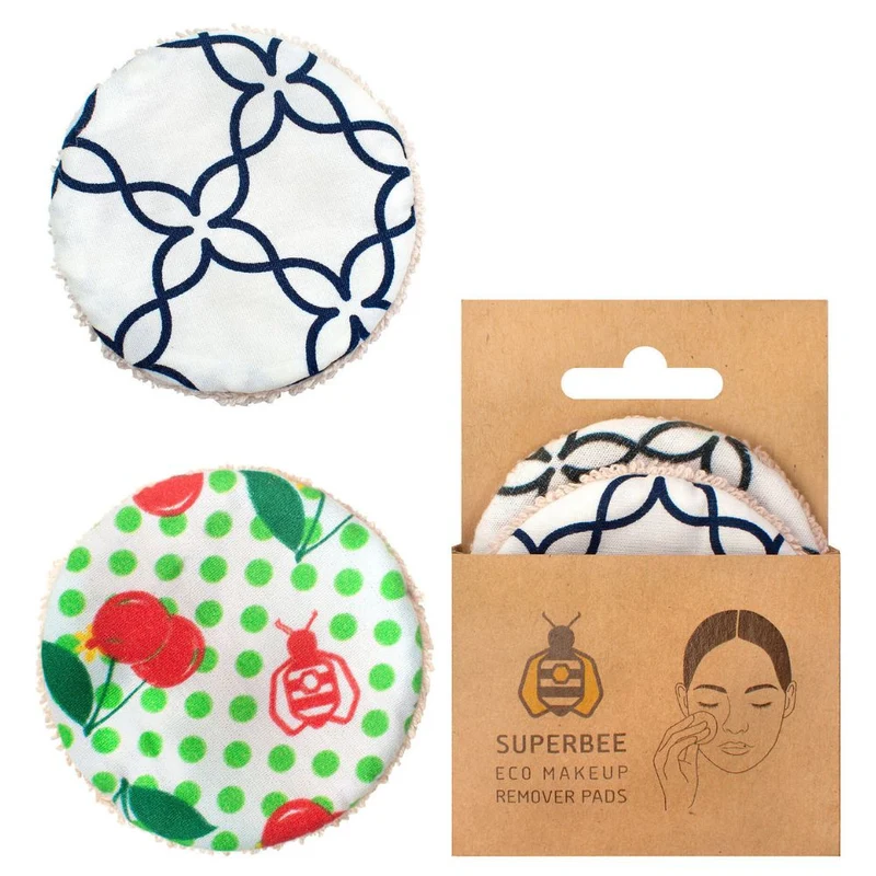 SuperBee Reusable Makeup Remover Pads - Organic Cotton - 3 Pack