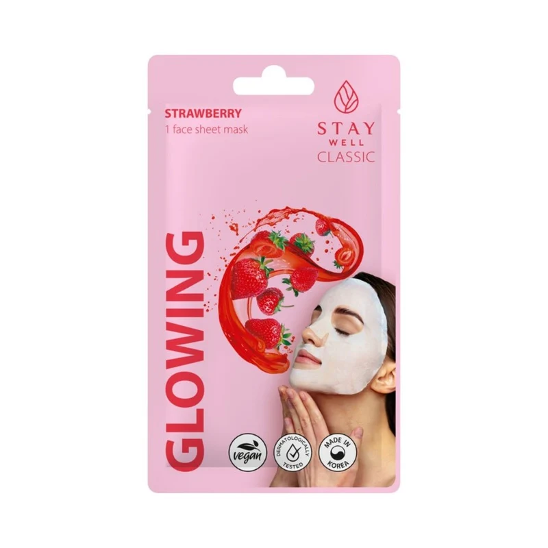 Stay Well Glowing Maschera Tessuto Fragola 1 unità — Maschera in tessuto