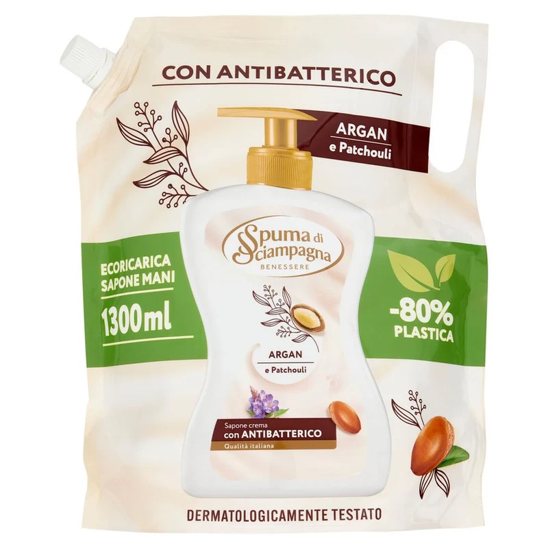 Spuma di sciampagna Sapone Crema Argan E Patchouli 1300ml — Sapone