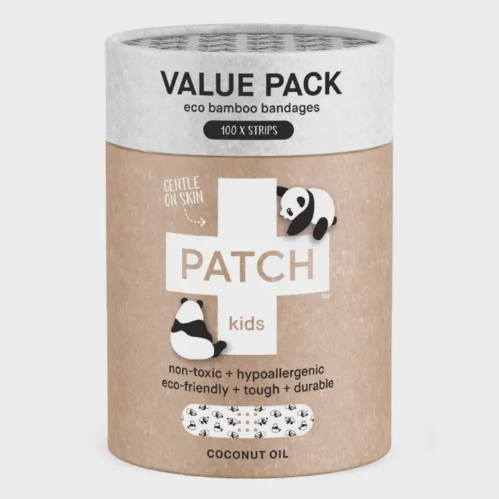 Patch Kids Natural Bamboo Bandages Value Pack 100 - Coconut oil