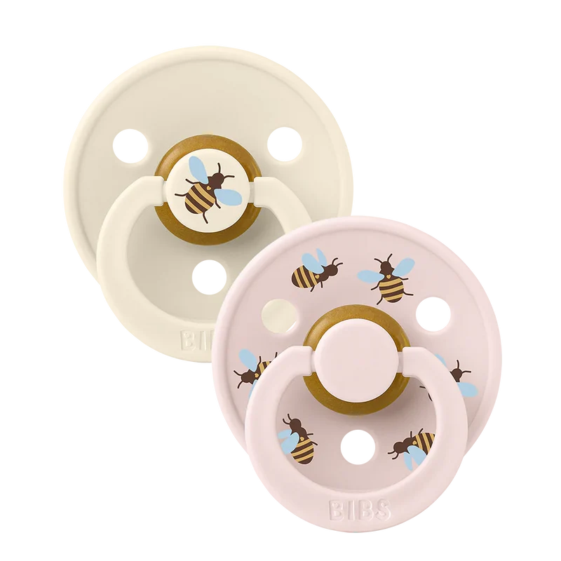 Bibs Round Natural Dummy Pacifier - Urban Garden - Bumblebee Ivory Mix