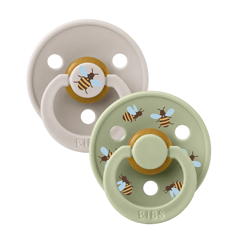 Bibs Round Natural Dummy Pacifier - Urban Garden - Bumblebee Mushroom Mix