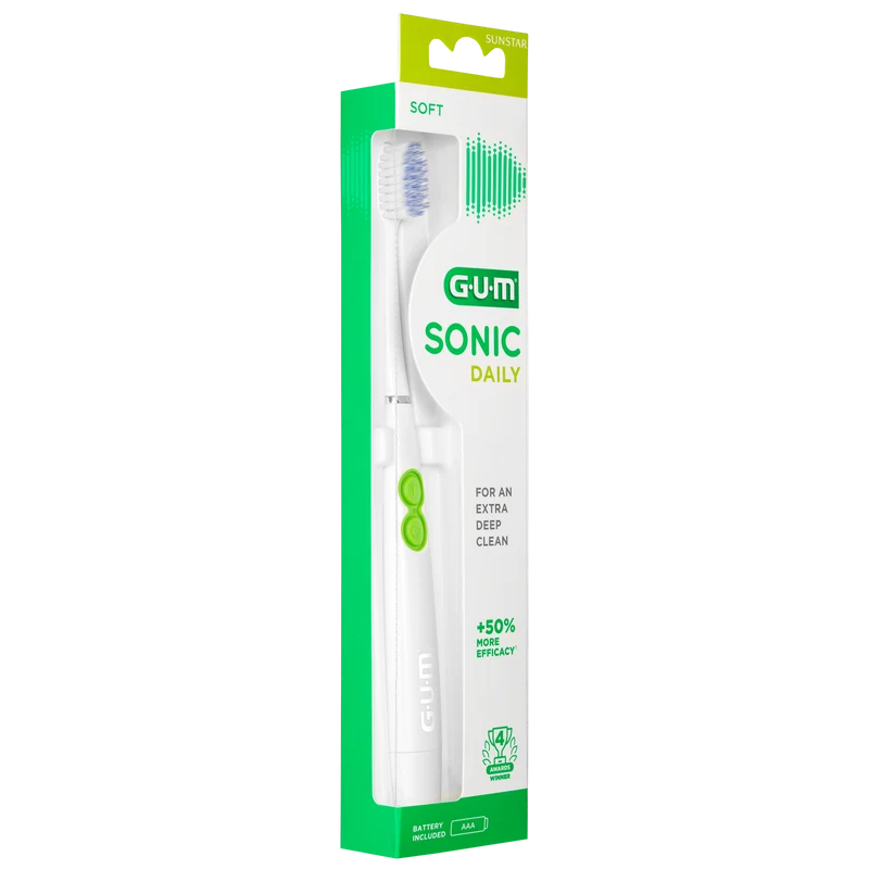 Spazzolino Sonico a Batteria GUM SONIC DAILY – Pulizia Profonda Denti e Gengive
