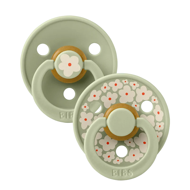 Bibs Round Natural Dummy Pacifier - Studio Collection - Jasmine Sage Mix