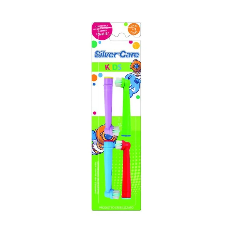 Silver Care Ricambio Spazzolino Elettrico Kids +3 Anni 4 pezzi — Igiene Orale