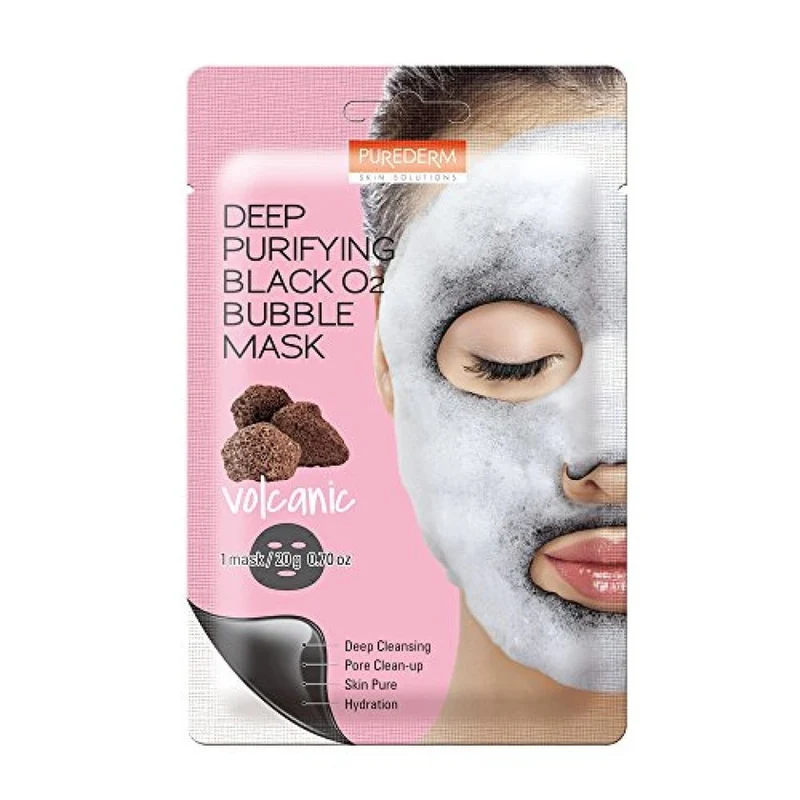Purederm Deep Purifying Black Bolle di Carbone 20 g — Maschera in Tessuto