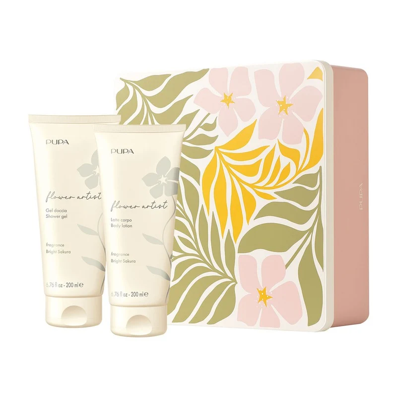 Pupa Flower Artist Bright Sakura Latte Doccia 200 ml + Latte Corpo 200 ml — Kit Corpo