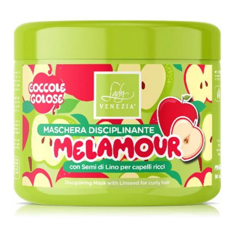 Lady venezia Maschera Capelli Melamour Disciplinante Per Capelli Ricci Con Semi Di Lino 500 ml — Maschera capelli