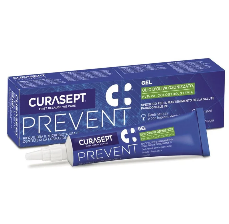 Curasept Gel Prevent 30ml | Olio d'Oliva Ozonizzato + Probiotici | Perimplantiti e Parodontite