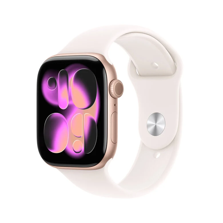 Apple Watch Series 11 GPS 46mm Smartwatch Cassa Alluminio Oro Rosa con Band Rosa Fard - M/L