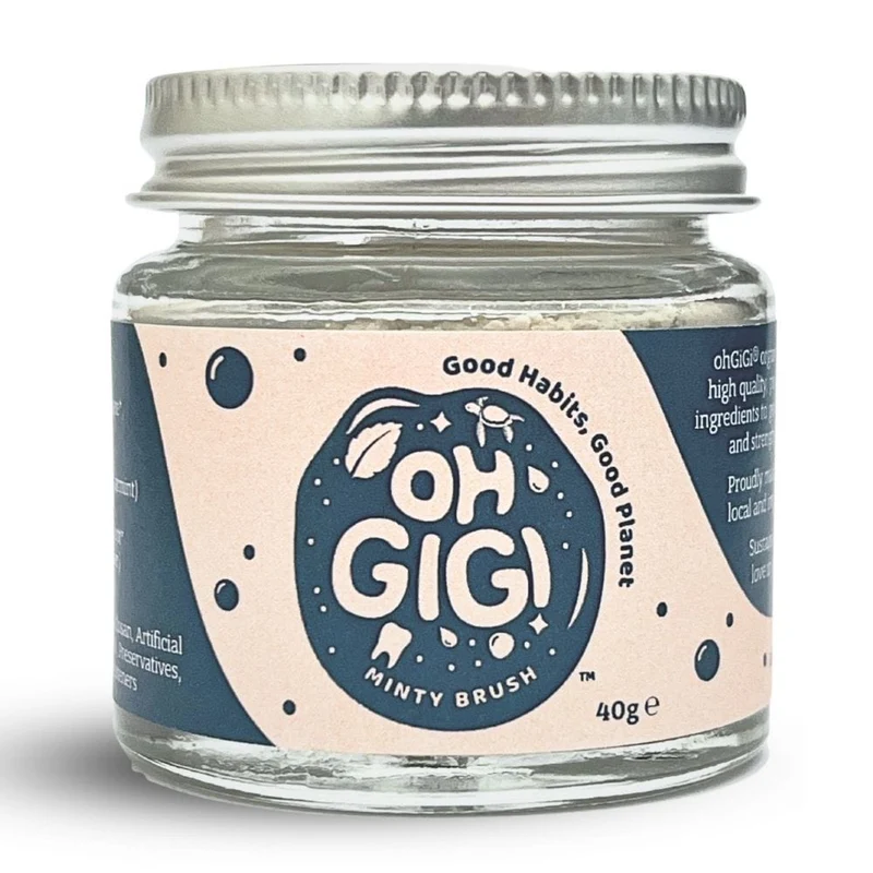 Ohgigi Organic Tooth Powder - Minty Brush