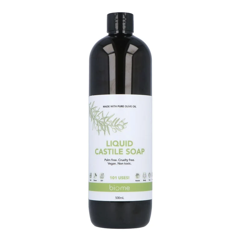 Biome Concentrated Liquid Castile Soap Unscented 500ml Australian Made (Plastic Bottle)