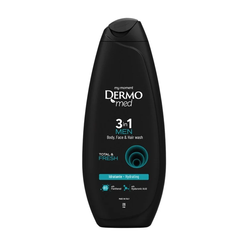 Dermomed Bagnodoccia Men 3in1 Body, Face, Hair Total & Fresh 250 ml — Gel doccia