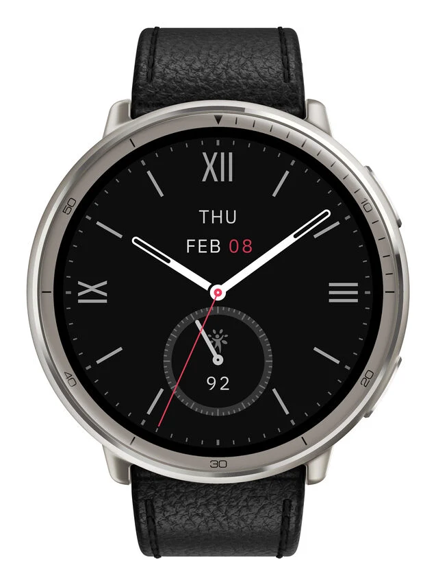 Amazfit Active 2 Round Premium secondo cinturino rosso in silicone Vetro zaffiro con display AMOLED Pagamento contactless Durata della batteria fino a 10 giorni 5 sistemi satellitari & mappe