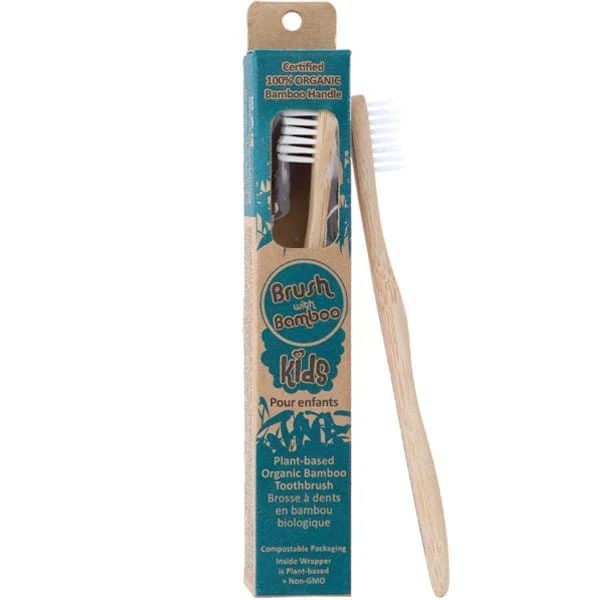Brush with Bamboo Toothbrush Castor Bean Oil Bristles - KIDS Soft