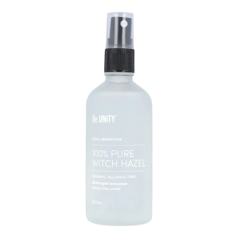 Biome Be.UNITY Witch Hazel Spray - 100ml | Pure, Organic, Alcohol Free, Glass Bottle