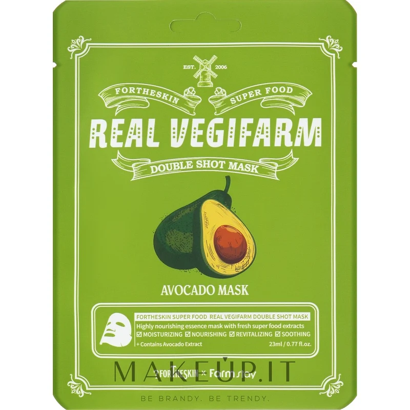 Fortheskin Super Food Real Vegifarm Double Shot Maschera Avocado — Maschera viso