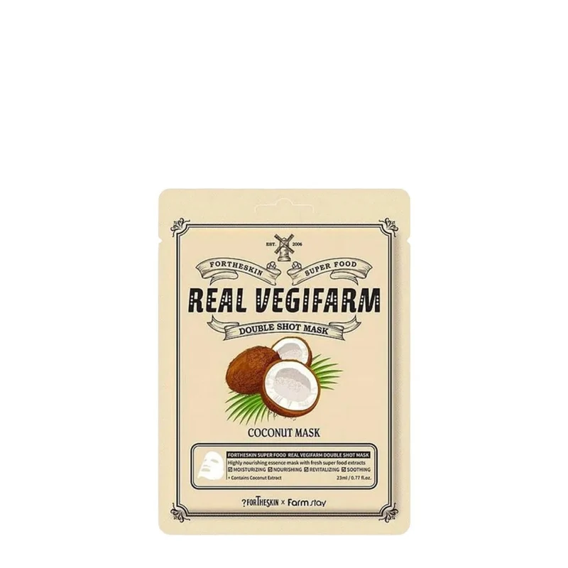 Fortheskin Super Food Real Vegifarm Double Shot Maschera Cocco — Maschera viso
