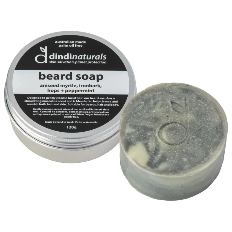 Dindi Naturals Beard Soap with Charcoal 120g - in Tin