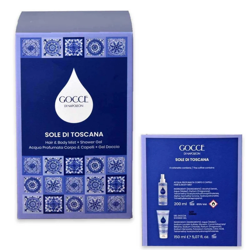 Gocce di Napoleon Sole di Toscana 250 ml + 150 ml — Set Fragranza Corpo e Detergente