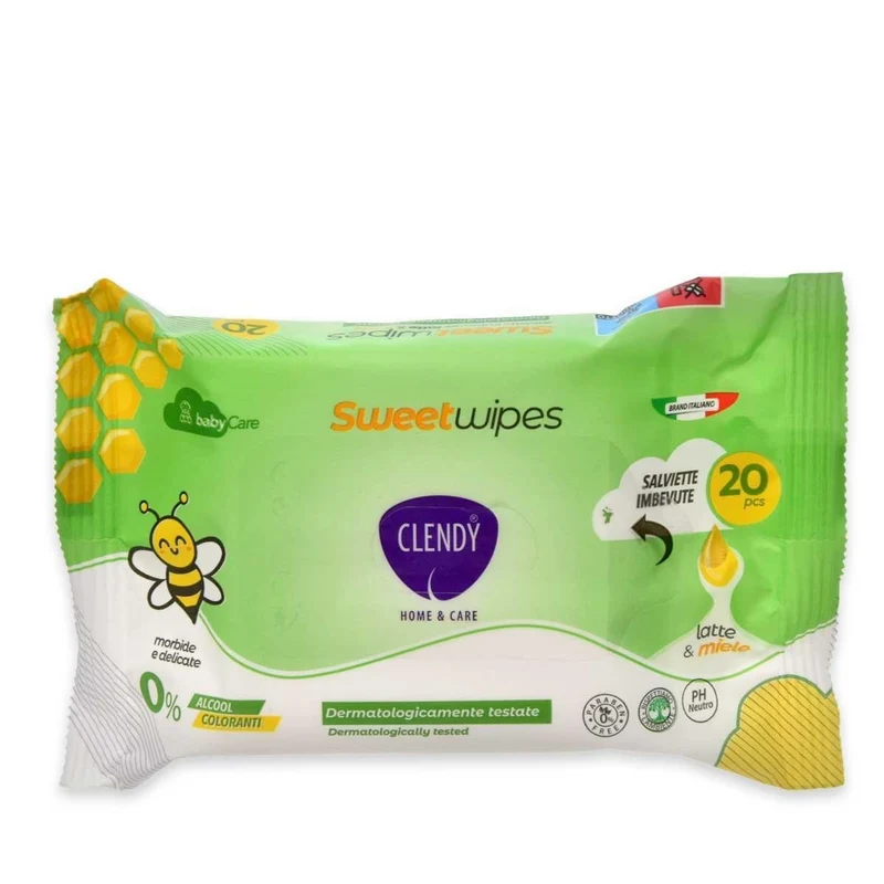 Clendy Salviette Baby Imbevute Miele 20 pezzi — Salviette Detergenti