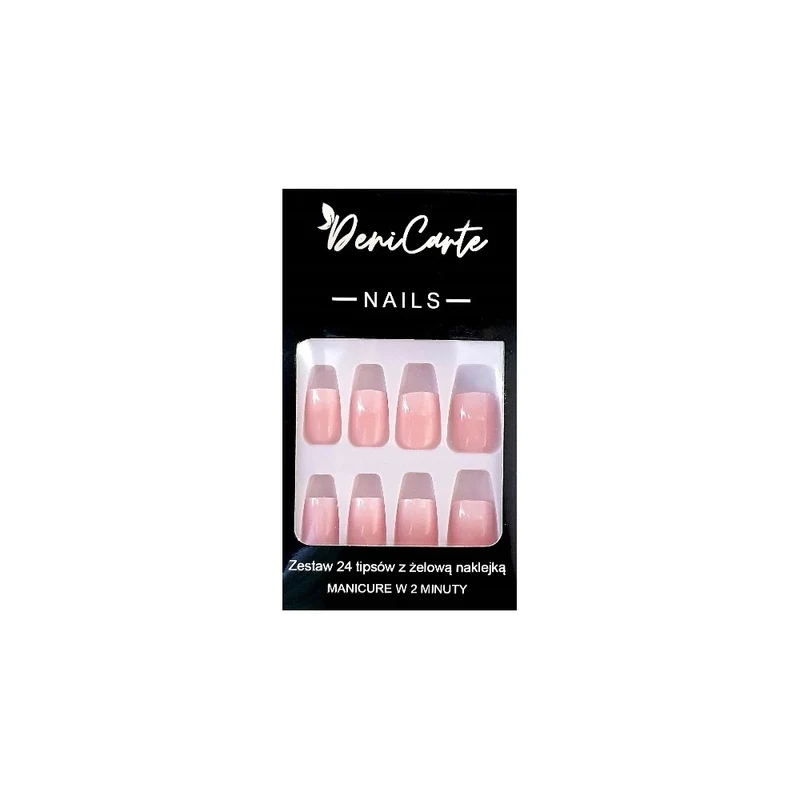 Deni carte Deni Carte Tipsy Square Unghie finte Ombre rosa — Unghie finte