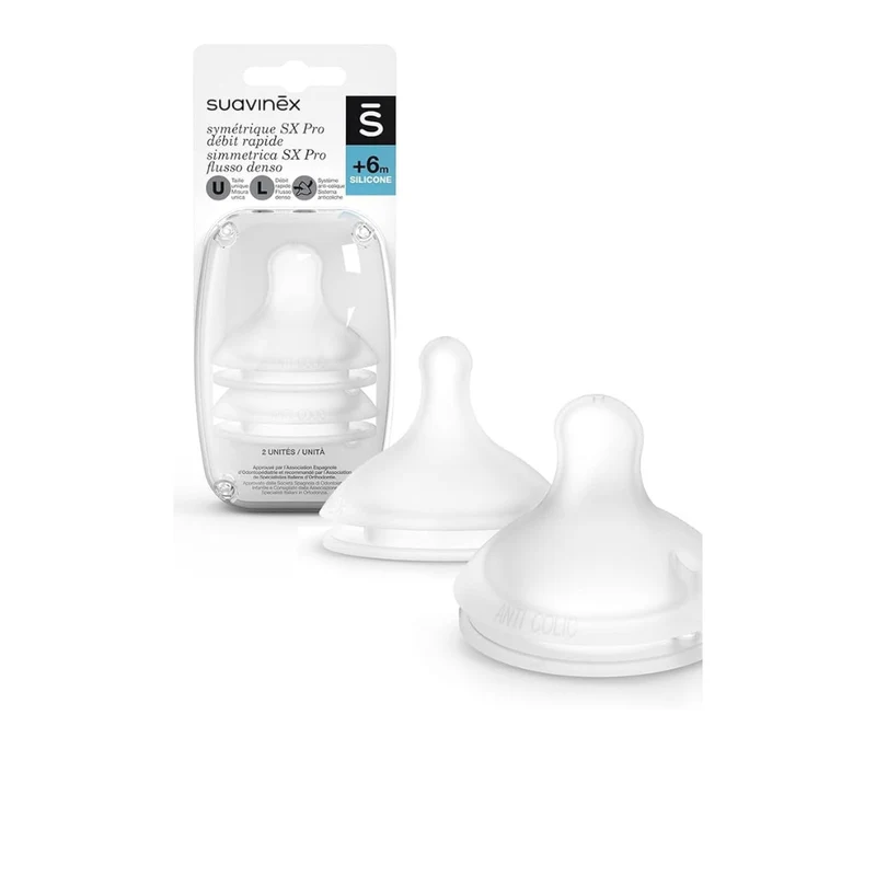 Sauvinex Tettarella Silicone Anticolicche Flusso M 3m 2 Unità — Prodotto bimbi