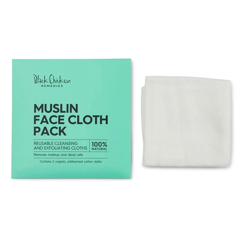 Black Chicken Remedies Muslin Face Cloth 2pk
