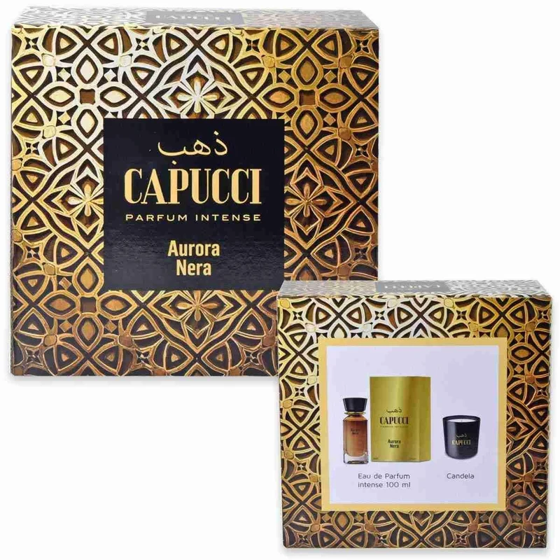 Navigare Capucci Aurora Nera EDP 100 ml Cofanetto — Cofanetto profumo e candela