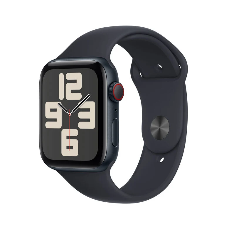 Apple Watch SE GPS + Cellular Cassa 44mm in Alluminio Mezzanotte con Cinturino Sport Mezzanotte - S/M