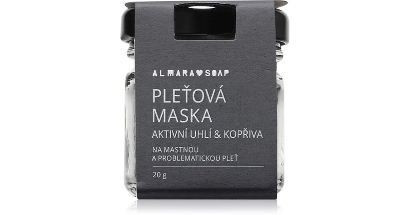 Almara Soap Active Charcoal & Nettle 20 g — Maschera Viso