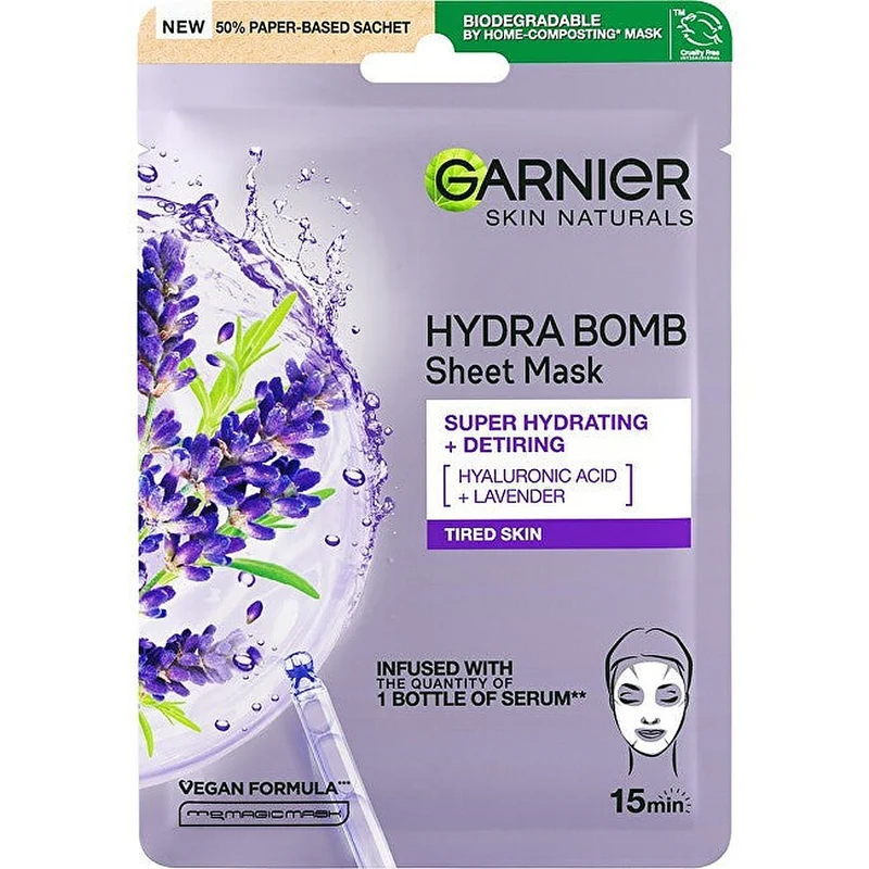 Garnier Maschera Idratante Lavanda Skin Natura L S Hydra Bomb — Maschera viso