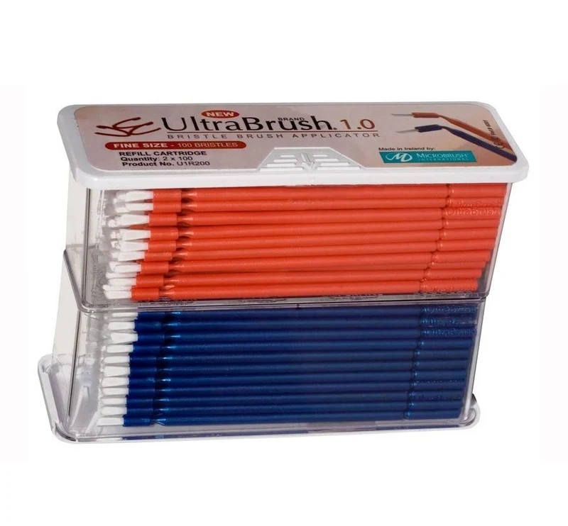 Ultrabrush Pennellini Microbrush - 2x100 pz (Arancione + Blu)
