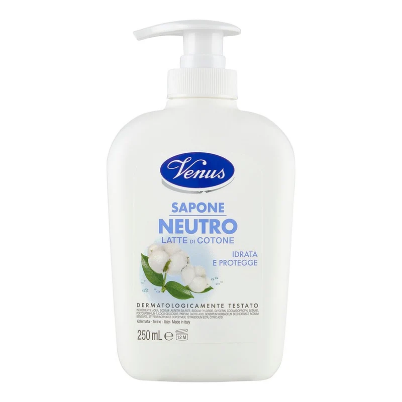Venus Sapone Liquido Neutro Al Latte Di Cotone 250 ml — Sapone liquido