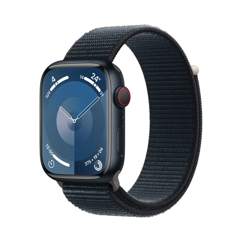 Apple Watch Series 9 GPS + Cellular Cassa 45mm in Alluminio Mezzanotte con Cinturino Sport Loop Mezzanotte