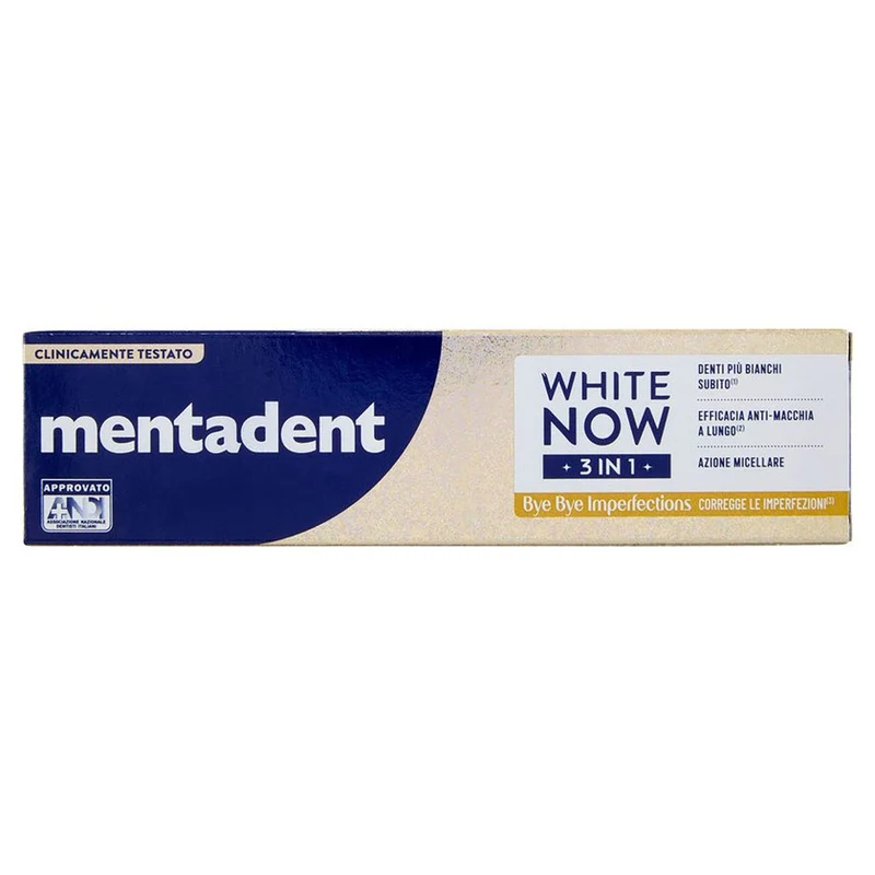 Mentadent White Now 3 in 1 Bye Bye Imperfezioni 75 ml — Dentifricio