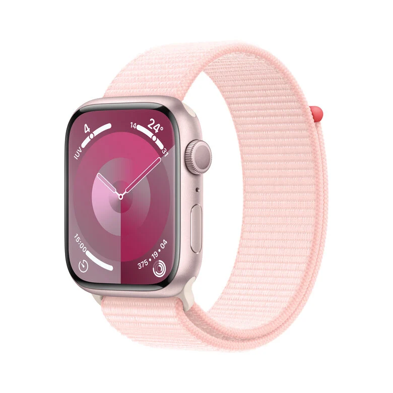 Apple Watch Series 9 GPS Cassa 45mm in Alluminio Rosa con Cinturino Sport Loop Rosa Confetto