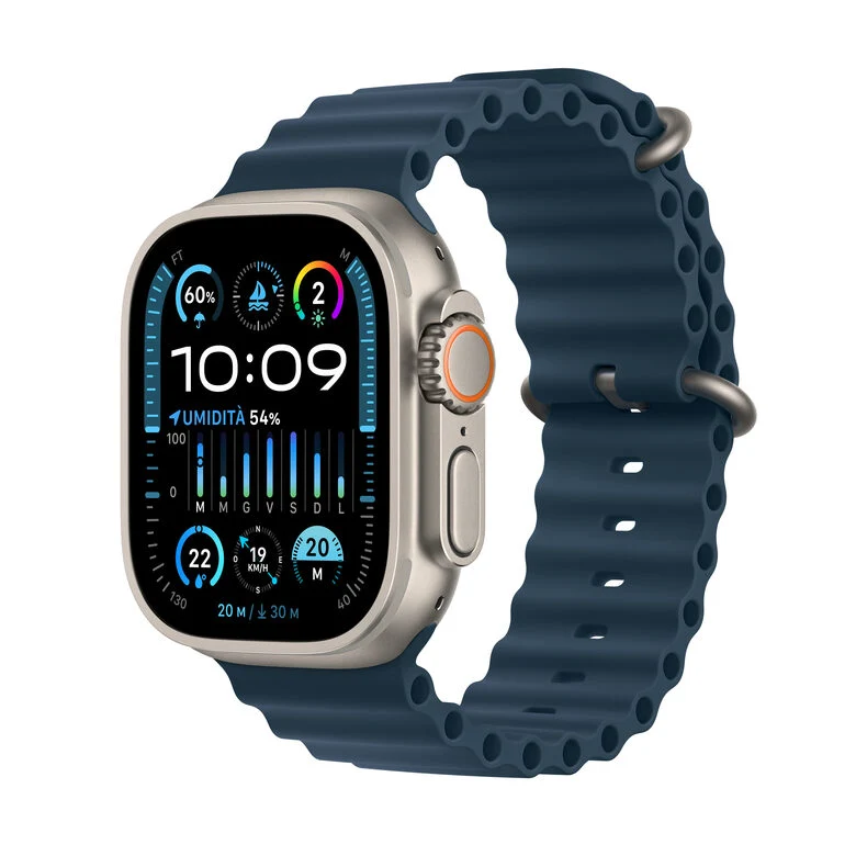 Apple Watch Ultra 2 GPS + Cellular, Cassa 49m in Titanio con Cinturino Ocean Blu