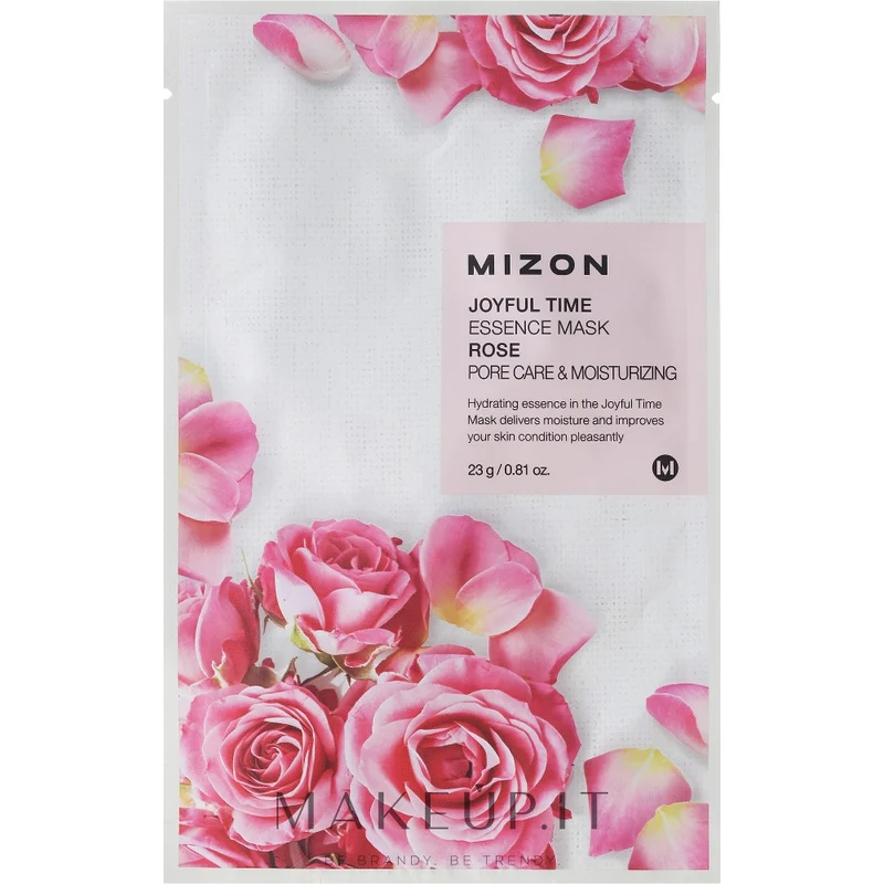 Mizon Joyful Time Essence alla Rosa Pelle Secca 23 g — Maschera in Tela