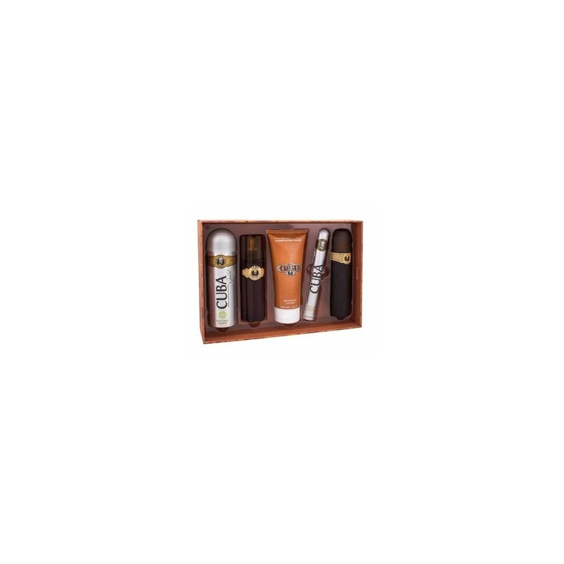 Cuba Must Have Gold Uomo EDT 100 ml + EDT 35 ml + Dopobarba 100 ml + Gel Doccia — Cofanetto Eau de Toilette