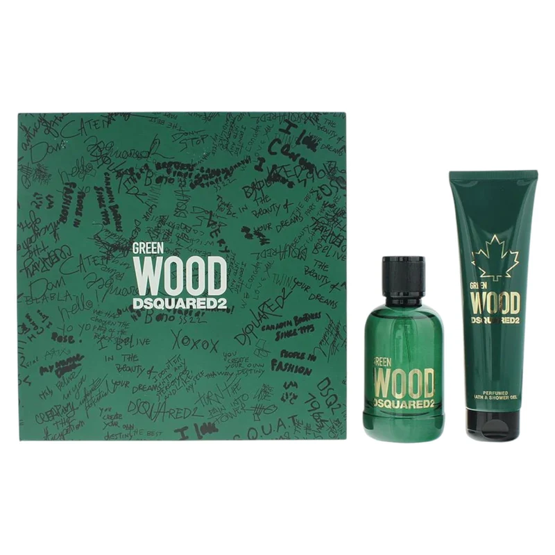 Dsquared2 Green Wood Uomo Eau de Toilette 100 ml + Gel Doccia 150 ml — Cofanetto Profumo