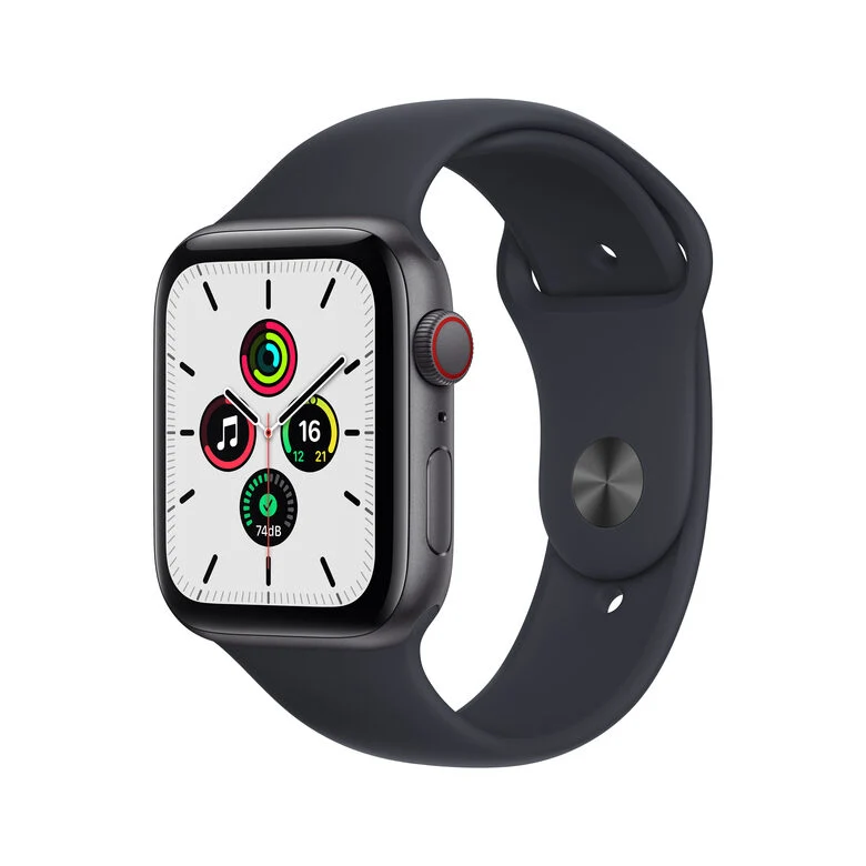 Apple Watch SE GPS + Cellular, 44mm Cassa in Alluminio Grigio scuro con Cinturino Sport Mezzanotte