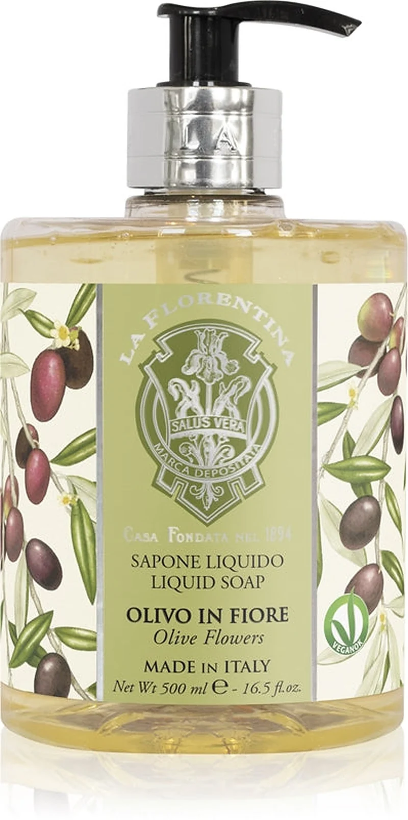 La Florentina Olive Flowers Sapone liquido mani 500 ml — Sapone liquido
