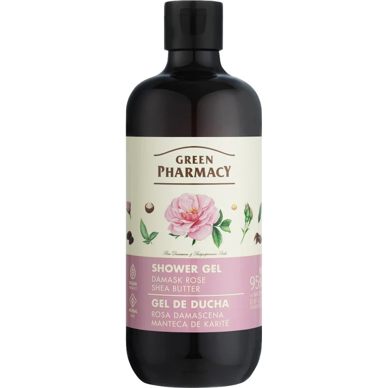 Green Pharmacy Damask Rose & Shea Butter Gel doccia delicato 500 ml — Gel Doccia