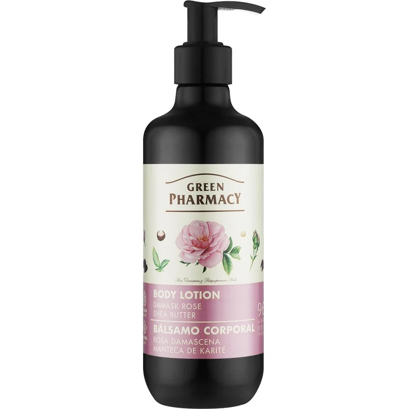 Green Pharmacy Damask Rose & Shea Butter Lozione Corpo Latte nutriente corpo 400 ml — Latte Corpo