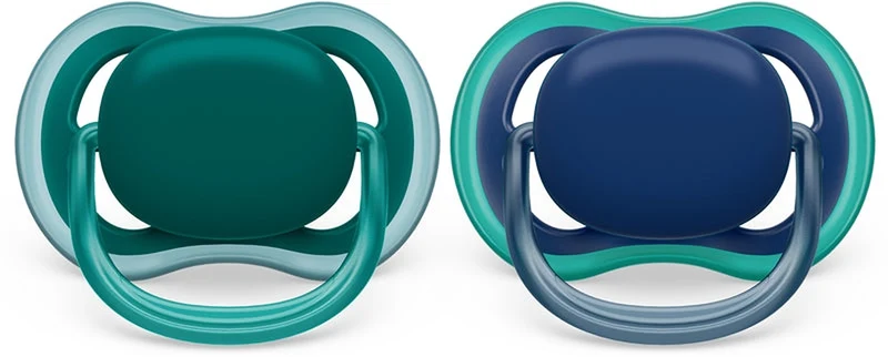 Philips Avent Ultra Air SCF085/31 ciuccio blu scuro/verde 6-18m 2 pezzi — Ciuccio